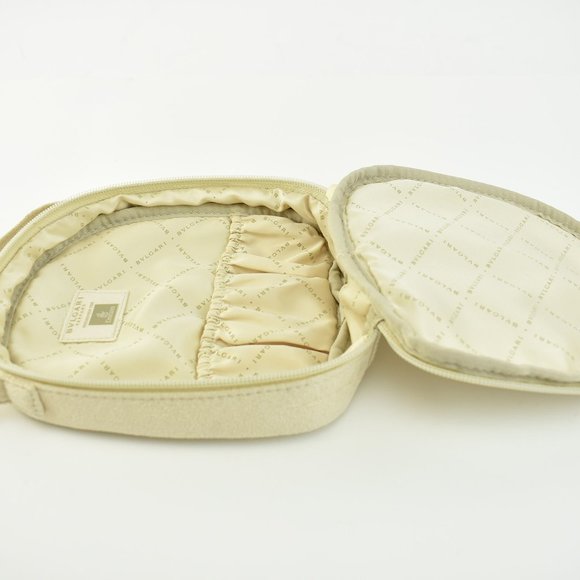 BVLGARI: Beige & "Logo", Travel/Cosmetic Bag (gc) - Picture 10 of 10